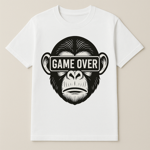 Maglietta Adulto – Scimmia Game Over triste - Toplinea